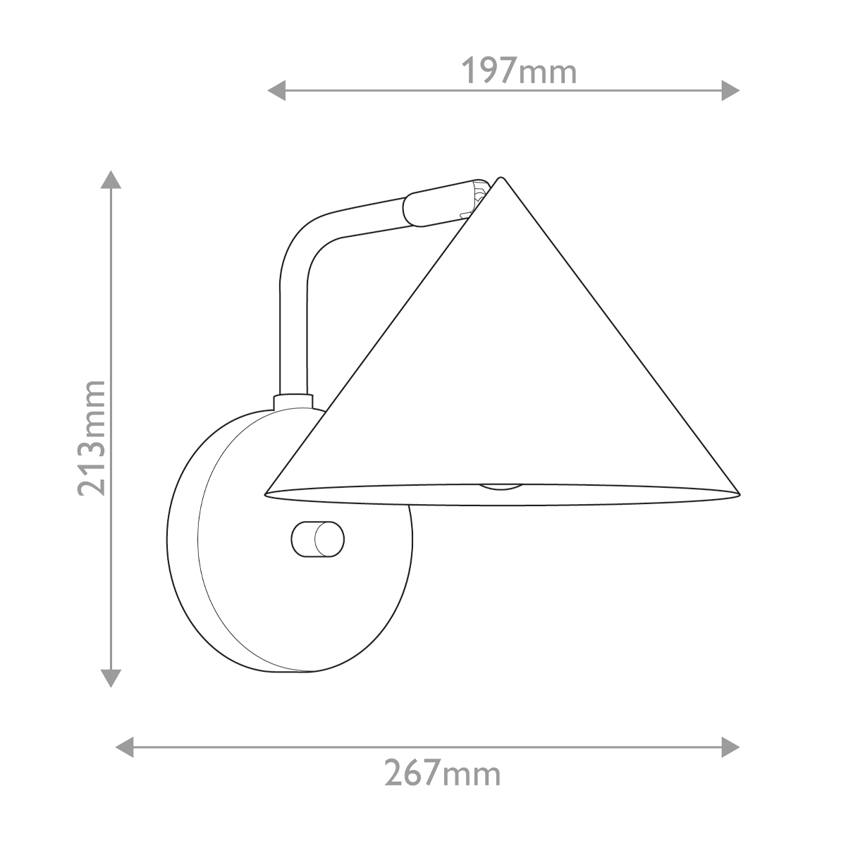 Бра с широким конусным плафоном с золотистой внутренней стороной Alora Mood в Воронеже