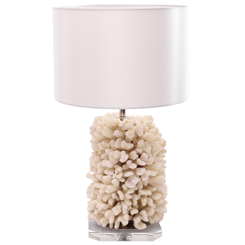 Настольная лампа Beige Coral Table Lamp с абажуром Бежевый Белый Прозрачный Настольная лампа Beige Coral Table Lamp с абажуром Бежевый Белый Прозрачный в Воронеже | Loft Concept
