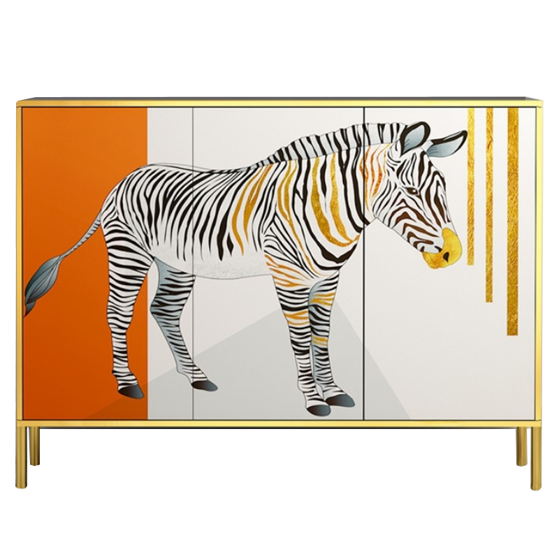 Комод Зебра Chest of drawers Zebra ivory ( слоновая кость ) Оранжевый Латунь в Воронеже | Loft Concept 