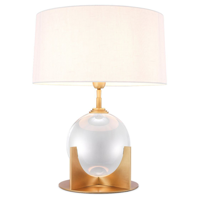 Настольная лампа Eichholtz Table Lamp Fontelina Латунь Античная полированная Прозрачный Белый в Воронеже | Loft Concept 