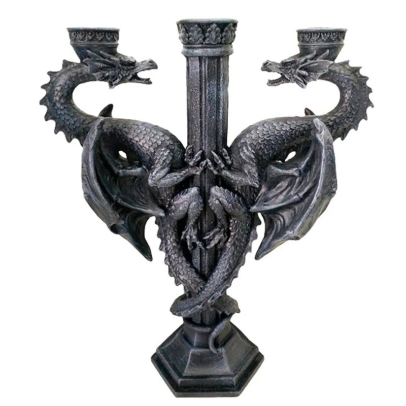 Подсвечник Two Dragons Candlestick Черный в Воронеже | Loft Concept 