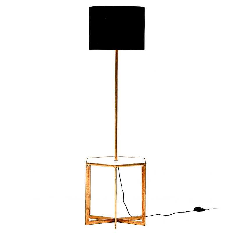 Напольная лампа Steno Floor lamp Белый Черный Винтажное глянцевое золото с состаренным эффектом в Воронеже | Loft Concept 