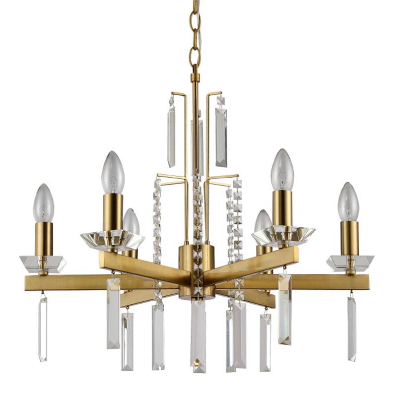 Люстра Vivien Crystal Brass Chandelier 6 Латунь Серый в Воронеже | Loft Concept 