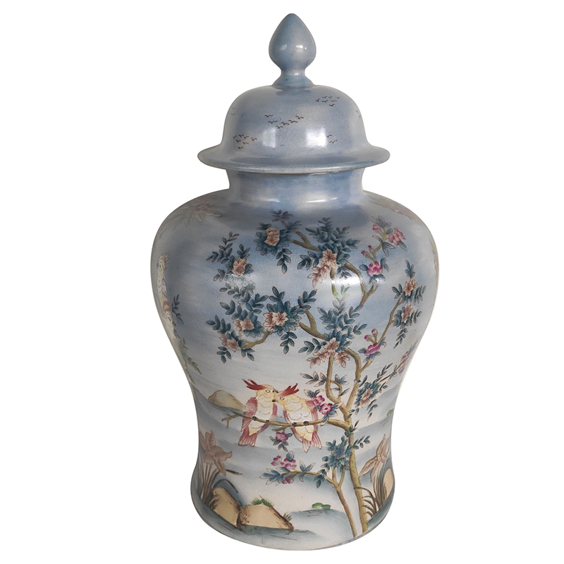 Ваза с крышкой Blue Vase Parrots Светло-голубой Мульти Ваза с крышкой Blue Vase Parrots Светло-голубой Мульти в Воронеже | Loft Concept