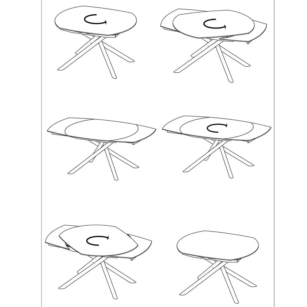 Стол обеденный раскладной круглый Folding Ceramic Table в Воронеже