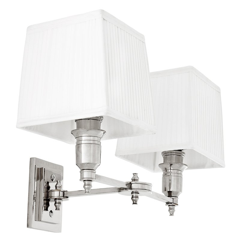 Бра Wall Lamp Lexington Double Nickel+White Никель Белый в Воронеже | Loft Concept 