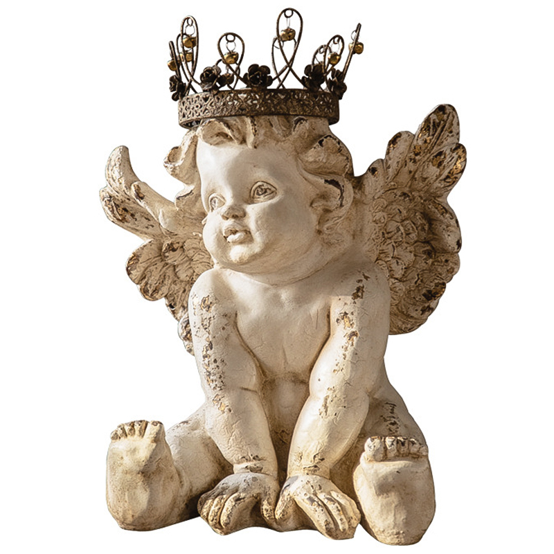 Статуэтка Angel Crown Provence Statuette Бежевый Коричневый винтаж в Воронеже | Loft Concept 