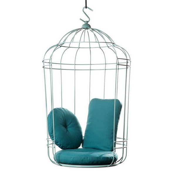 Подвесное кресло "клетка" Swing chair Cage Тёмный циан Дымчатая Роза Серый Терракотовый Желтый в Воронеже | Loft Concept 