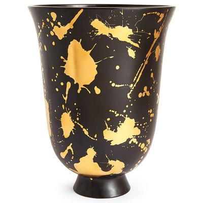 Ваза Futura Drip Urn Jonathan Adler Черный Золотой в Воронеже | Loft Concept 