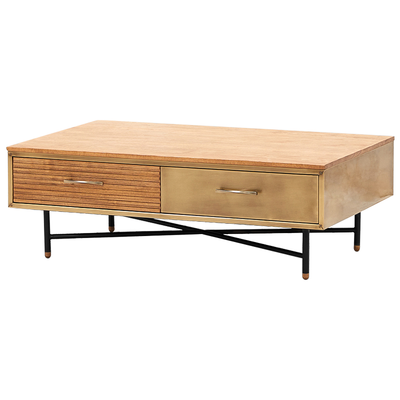 Кофейный стол Massy Coffee Table Древесина Латунь Черный Кофейный стол Massy Coffee Table Древесина Латунь Черный в Воронеже | Loft Concept