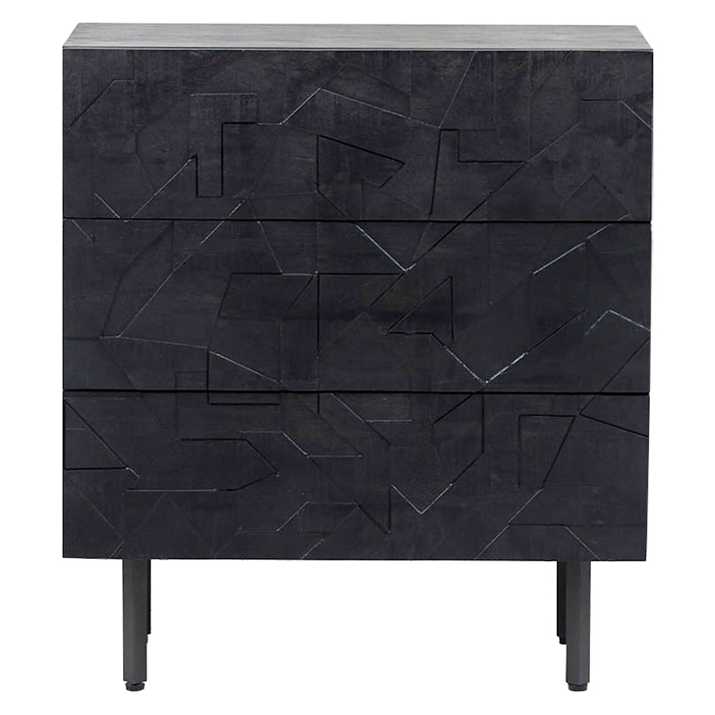 Комод Polygonal Ornament Chest of Drawers M Черный в Воронеже | Loft Concept 