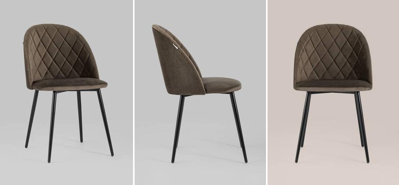 Стул Miruna Rhombus Коричневый Велюр - фото