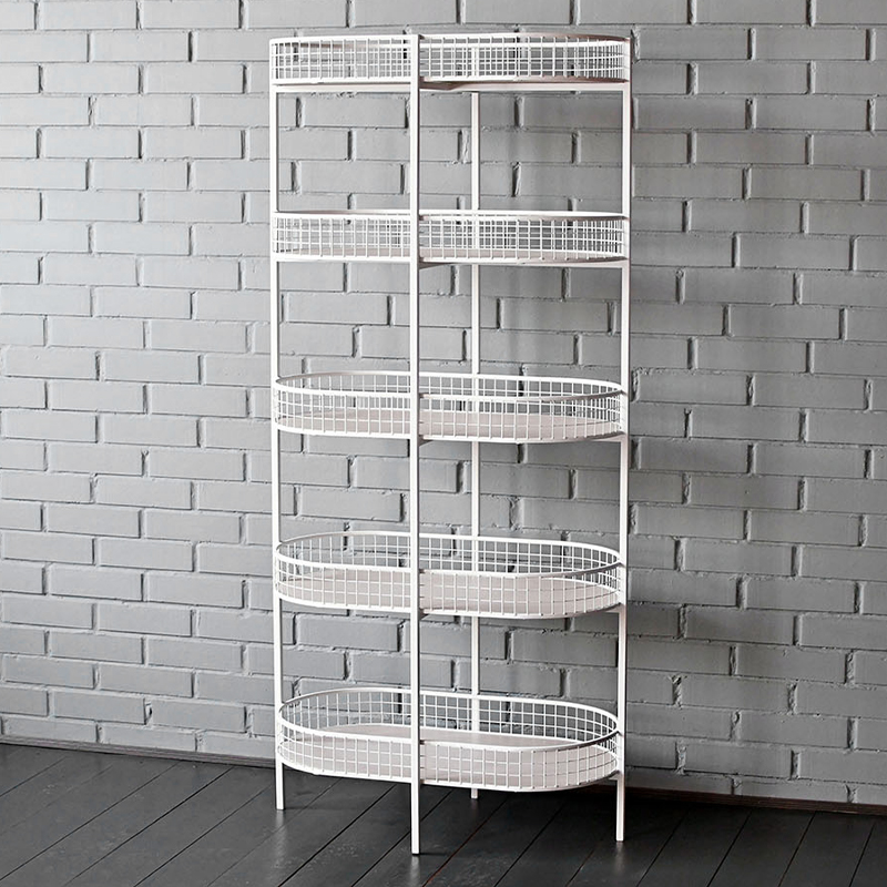 Стеллаж Roan Industrial Metal Rust Rack Белый Древесина в Воронеже | Loft Concept 