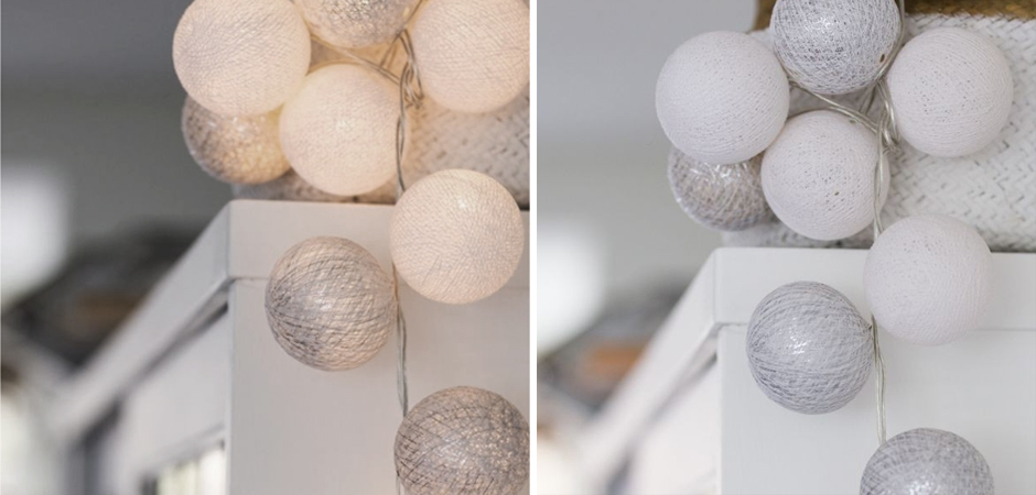 Гирлянда хлопковые фонарики Сotton Ball White-Silver - Loft-Concept в Воронеже