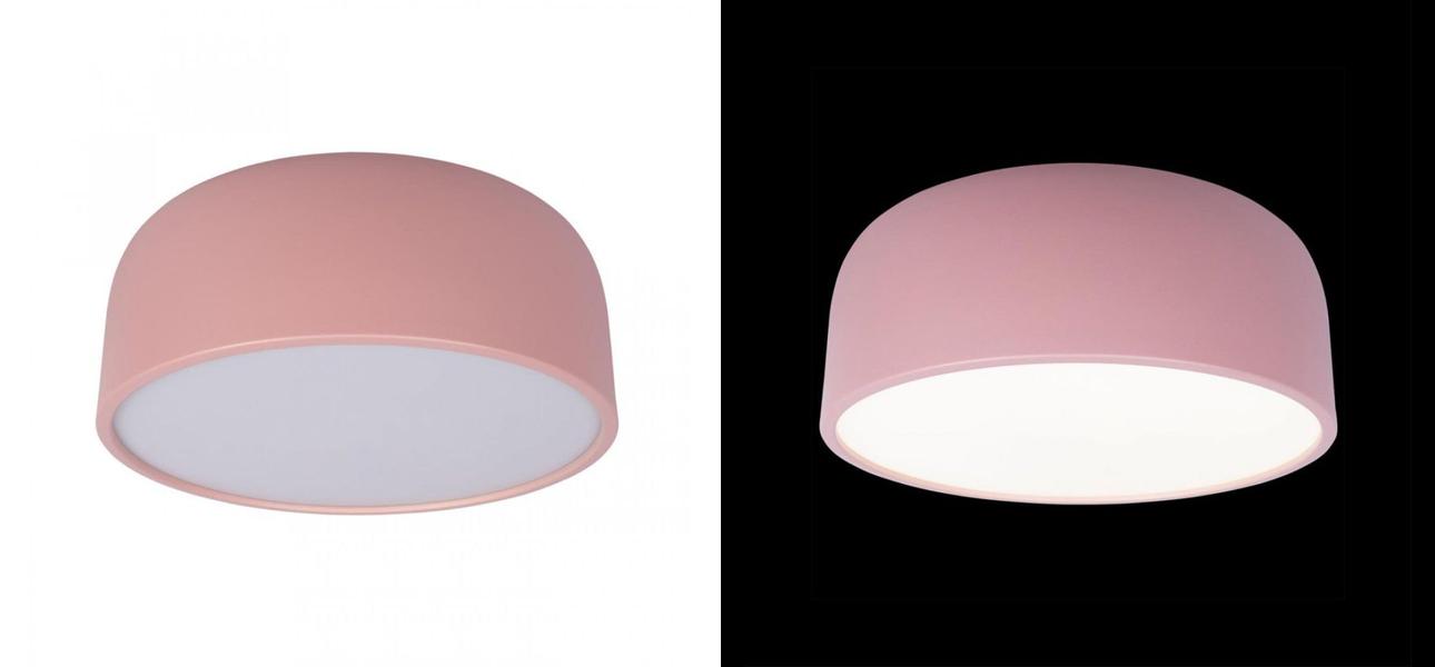 Светильник потолочный круглый Color cup Pink - фото №1