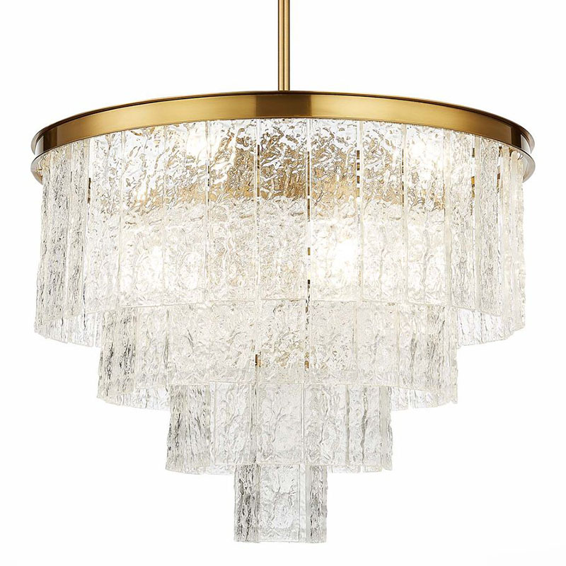 Люстра Renea Textured Glass Chandelier Brass D60 Латунь Прозрачное Стекло в Воронеже | Loft Concept 