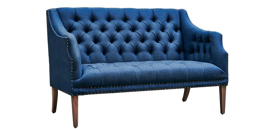 Диван Morton Capitone Sofa Диван синий лен Диван Morton Capitone Sofa Диван синий лен - Loft-Concept в Воронеже