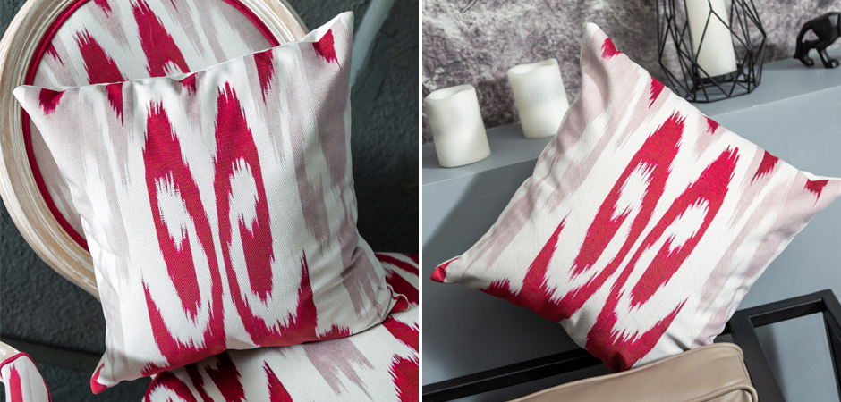 Декоративная подушка Ikat Pattern Красная Декоративная подушка Ikat Pattern Красная - Loft-Concept в Воронеже