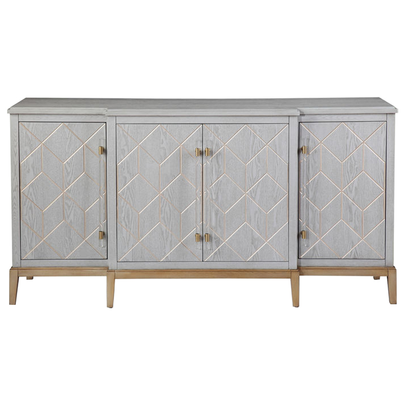 Комод Margaux Chest of Drawers Серый Латунь Прозрачный в Воронеже | Loft Concept 