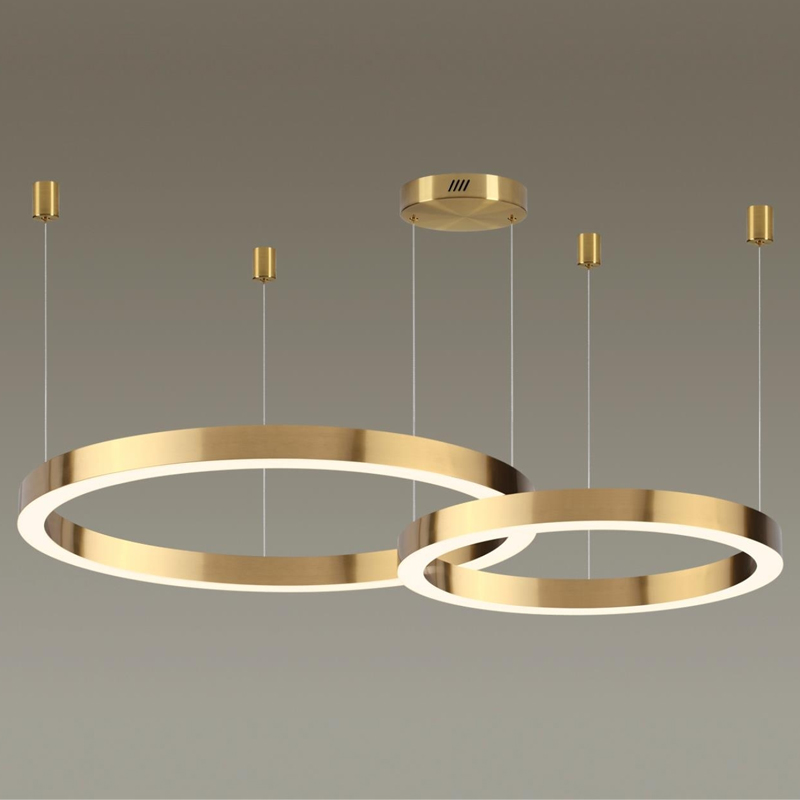 Люстра 2 Gold Ring Horizontal Золотой в Воронеже | Loft Concept 