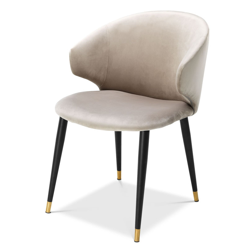 Стул Eichholtz DINING CHAIR VOLANTE beige Бежевый Черный Золотой в Воронеже | Loft Concept 