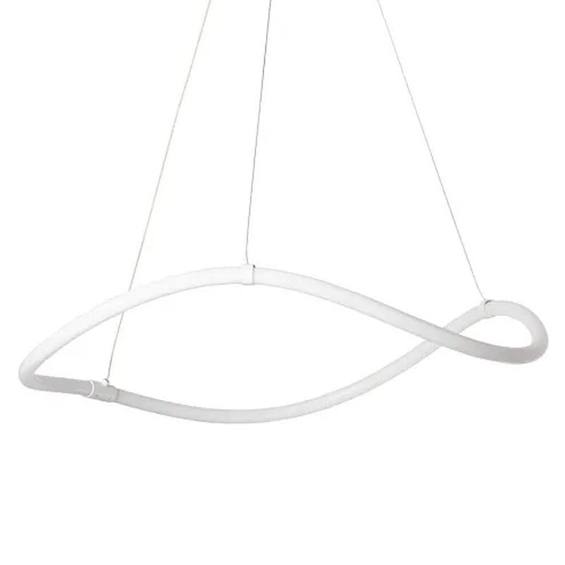 Люстра белого цвета с волнистым светодиоидным кольцом Luke Lampco Tracer Lamp Белый в Воронеже | Loft Concept 