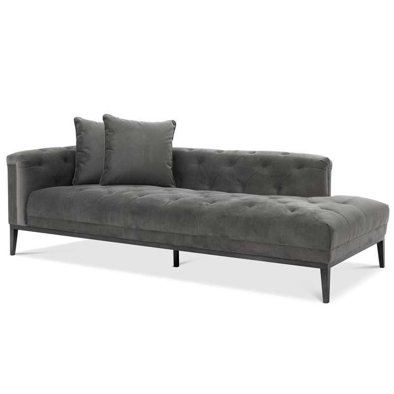 Кушетка Eichholtz Lounge Sofa Cesare Left grey Серый Темная бронза в Воронеже | Loft Concept 