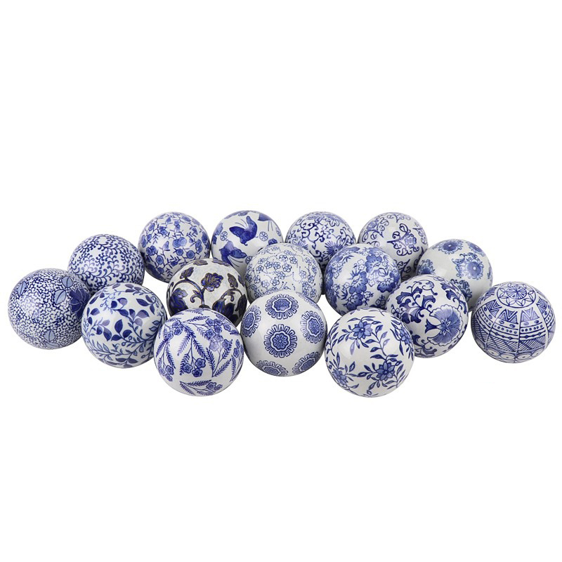 Статуэтка Oriental Blue & White Pattern Ball Белый Синий в Воронеже | Loft Concept 