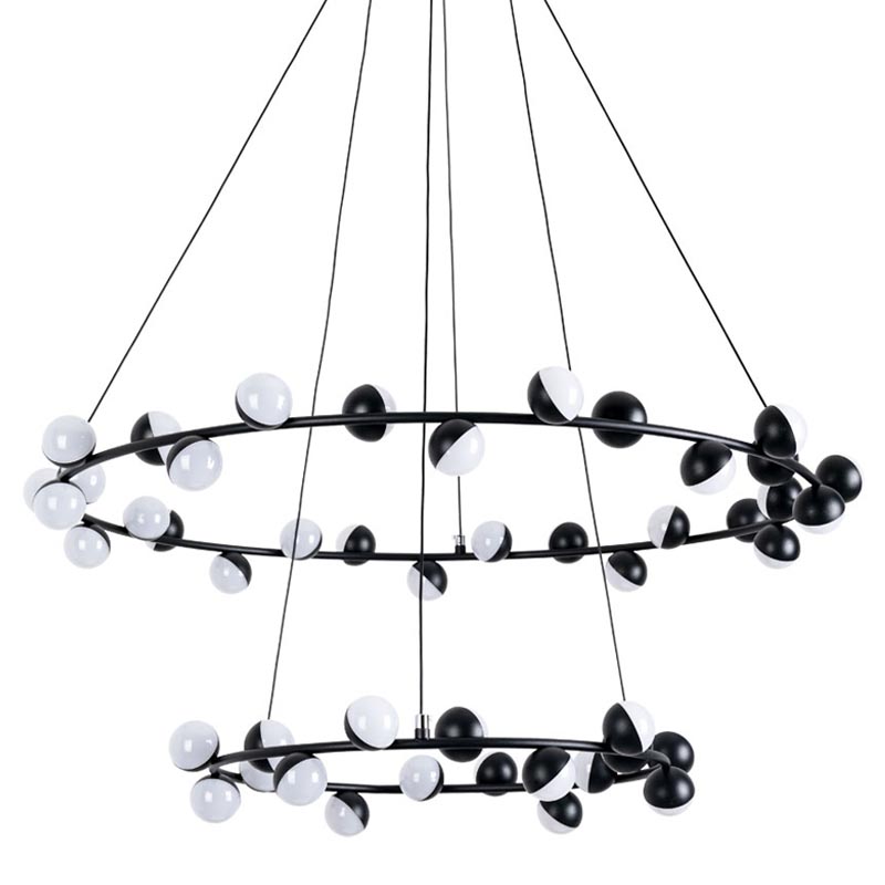 Люстра Vilelme Chandelier black double Черный в Воронеже | Loft Concept 