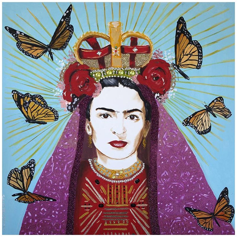 Картина Frida with roses on her head and butterflies Мульти в Воронеже | Loft Concept 