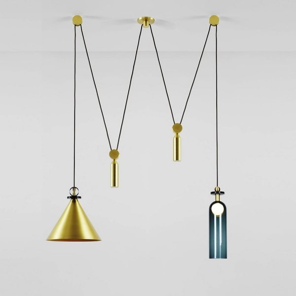 Подвесной светильник Shape up Double Pendant Brass Латунь в Воронеже | Loft Concept 