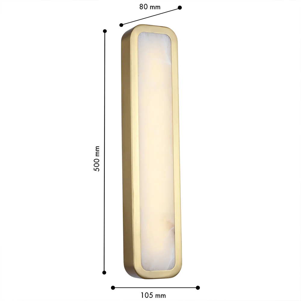 Бра в металлическом корпусе с рассеивателем из бежевого алебастра Cryptocrystalline Stone в Воронеже