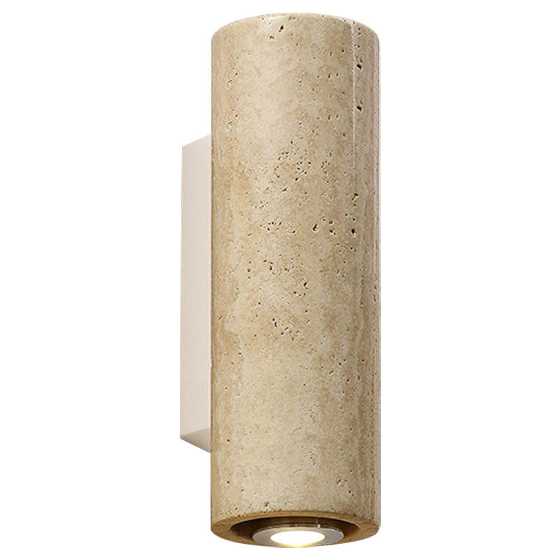 Бра Travertine Cylinder Spot Wall Lamp Бежевый Песочный Белый в Воронеже | Loft Concept 