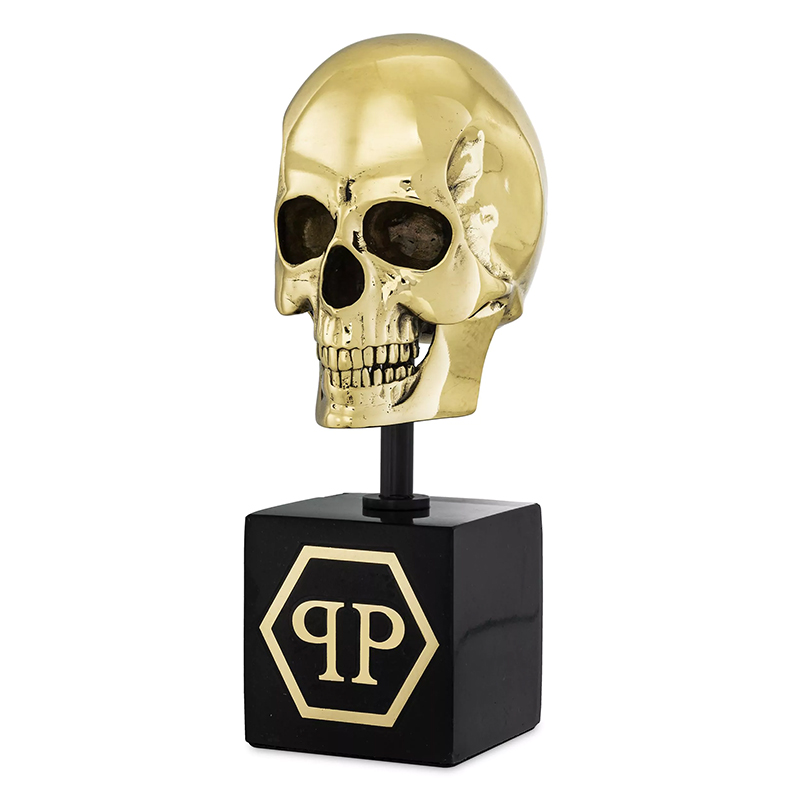 Статуэтка Philipp Plein Gold Skull S Золотой Черный в Воронеже | Loft Concept 