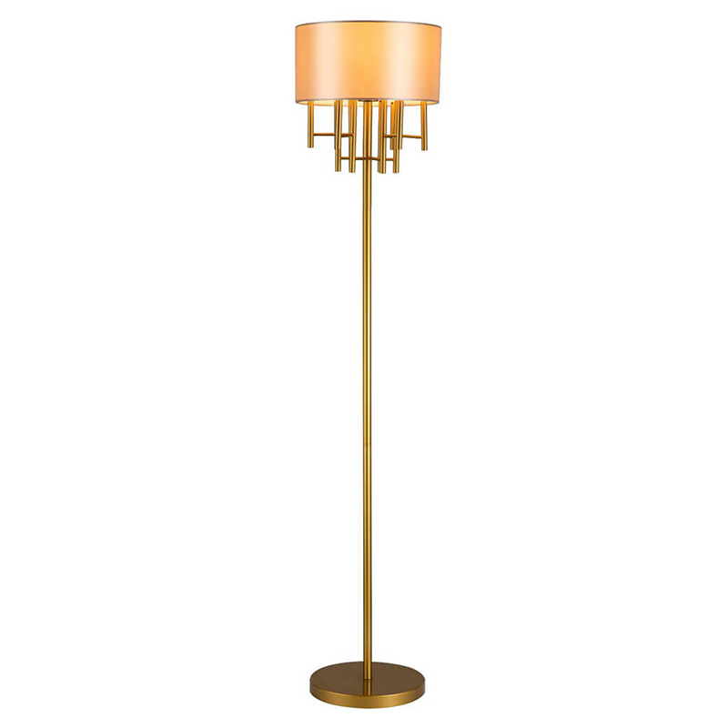 Торшер Oswell Lampshade Floor Lamp Латунь Бежевый в Воронеже | Loft Concept 