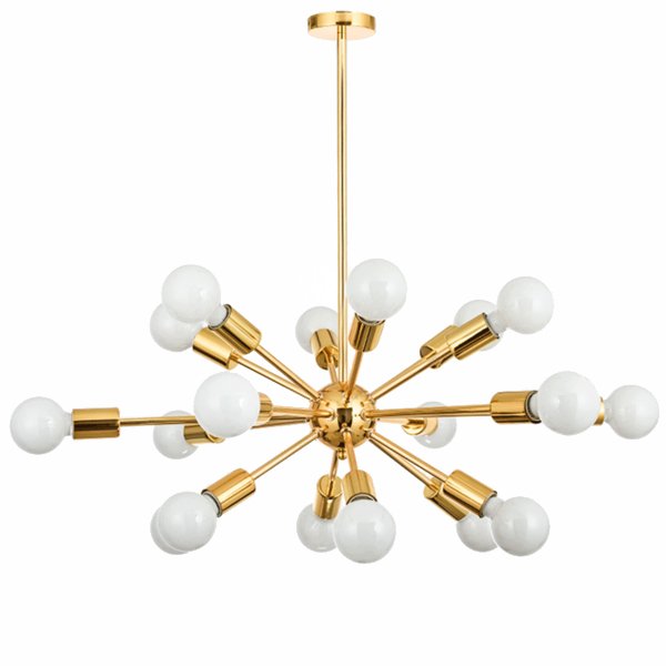 Люстра Sputnik Gold Chandelier 18 Глянцевое золото в Воронеже | Loft Concept 