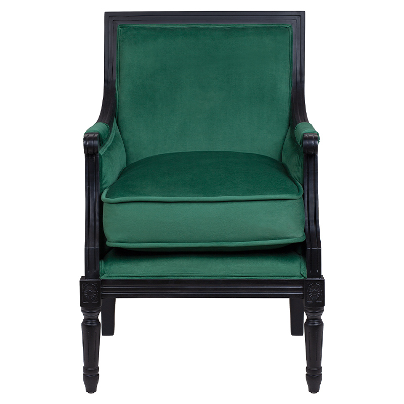 Кресло Harry Armchair black and green velour Зеленый Черный в Воронеже | Loft Concept 