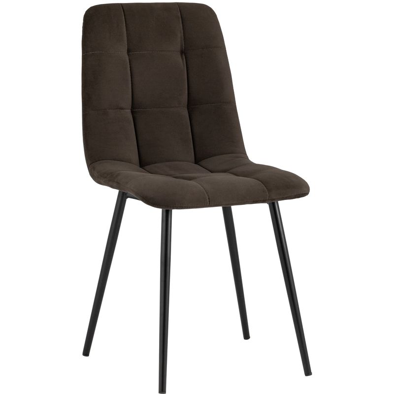 Стул NANCY S-2 Chair Шоколадный Велюр Коричневый Черный Стул NANCY S-2 Chair Шоколадный Велюр Коричневый Черный в Воронеже | Loft Concept
