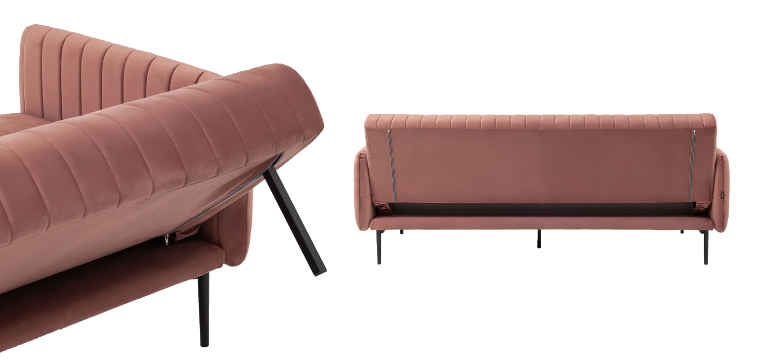 Диван Dilis пыльно-розовый велюр - фото №3