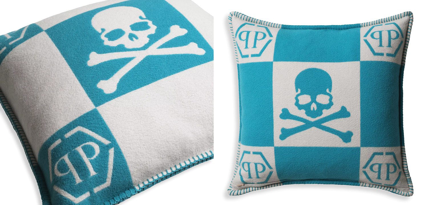 Подушка Philipp Plein Cushion Cashmere Skull 45 x 45 - фото