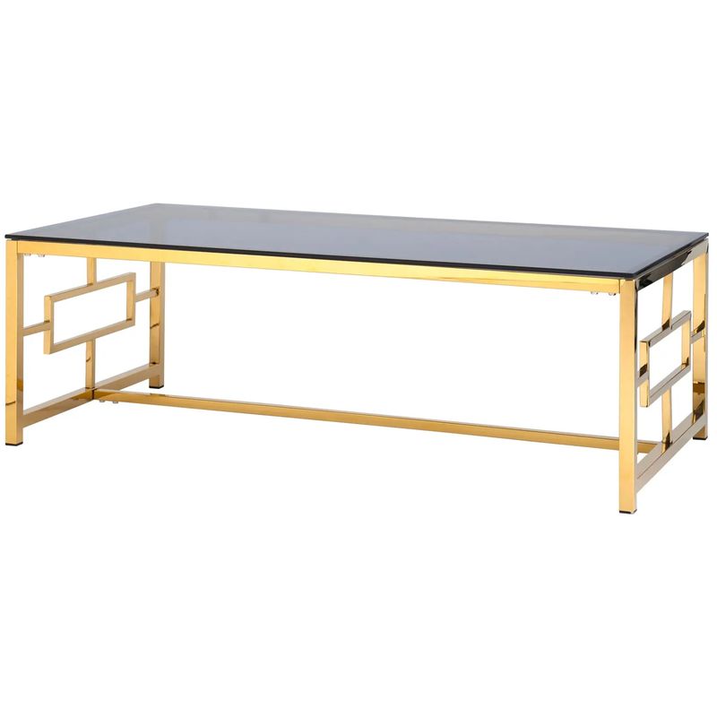 Столик кофейный Milan Tables Gold Золотой Стекло Смок в Воронеже | Loft Concept 