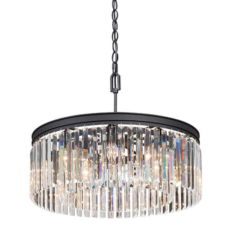 Люстра RH Rhys CLEAR GLASS Prism Round Chandelier прозрачное стекло 40 Черный матовый Люстра RH Rhys CLEAR GLASS Prism Round Chandelier прозрачное стекло 40 Черный матовый в Воронеже | Loft Concept