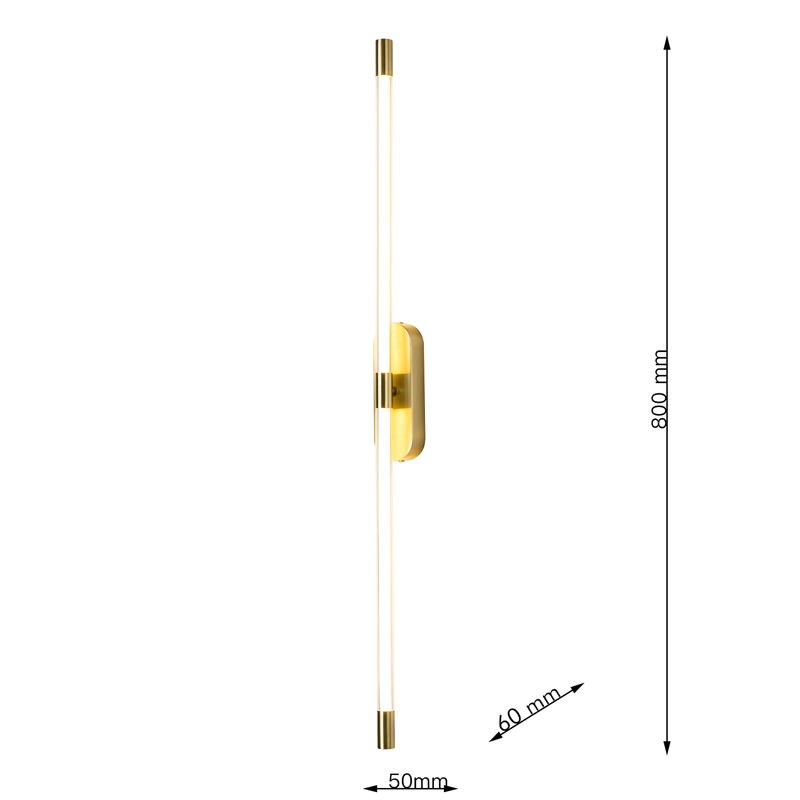 Бра Trumpet tube Double Золотое 80 см в Воронеже