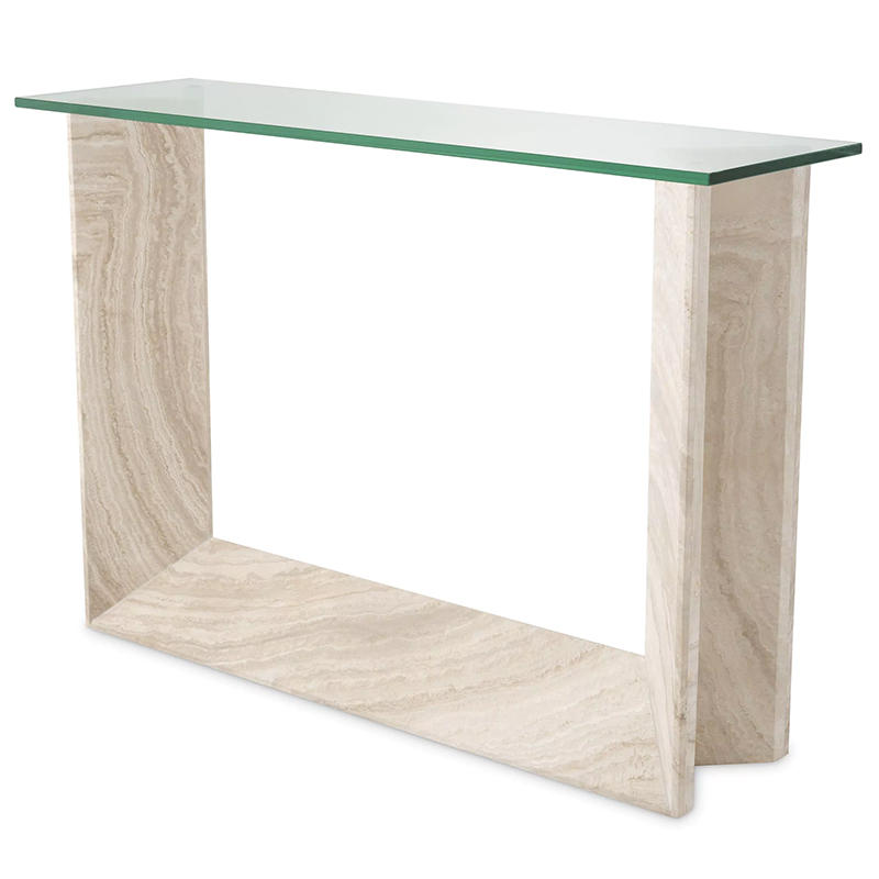 Консоль Eichholtz Console Table Fortuna Песочный Прозрачное Стекло в Воронеже | Loft Concept 