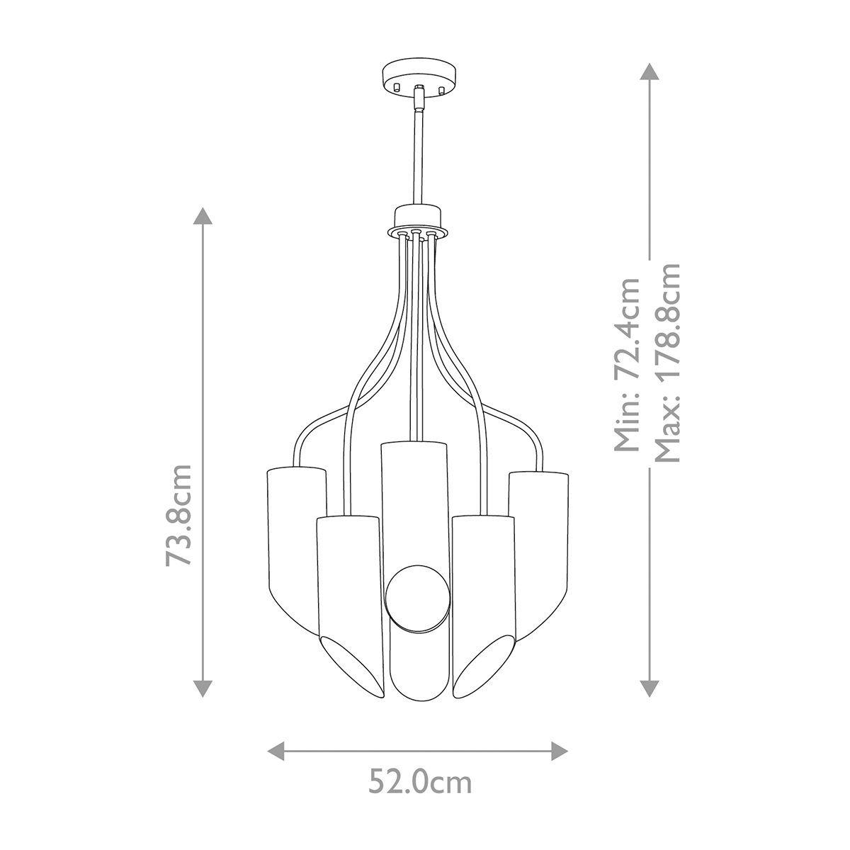 Люстра белого цвета с 6-ю цилиндрическими плафонами Elstead Lighting в Воронеже