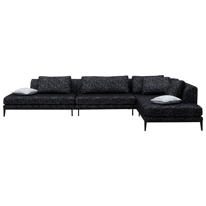 Угловой диван Ferguson Sofa Black Черный Черно-белый в Воронеже | Loft Concept 