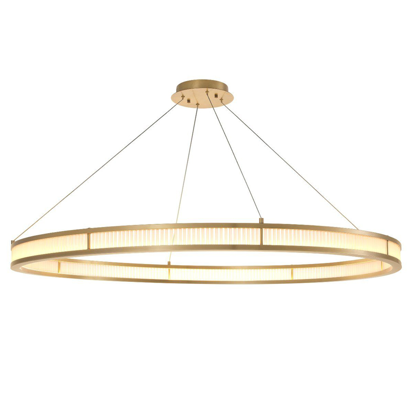 Люстра Eichholtz Chandelier Damien XL Brass Латунь Античная полированная Белое матовое стекло в Воронеже | Loft Concept 