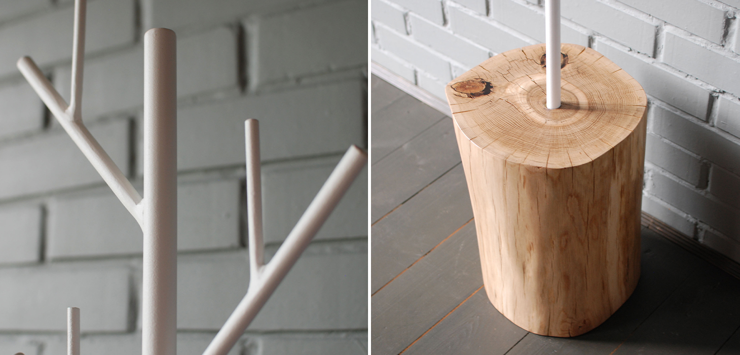 Вешалка Metal Branches and Stump Floor Hanger White - фото