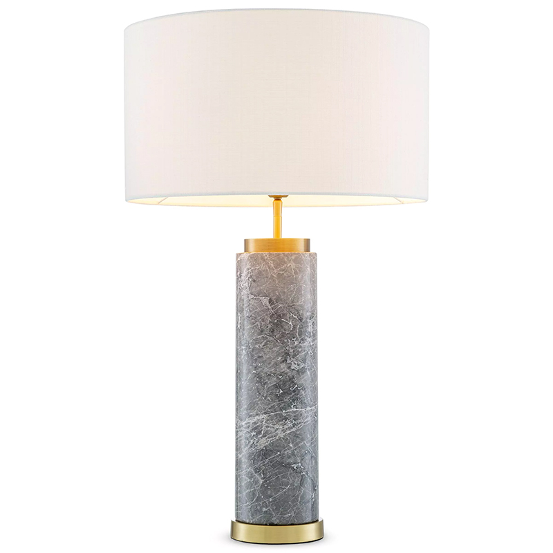 Настольная лампа Eichholtz Table Lamp Lxry Grey Marble Серый Латунь Белый в Воронеже | Loft Concept 