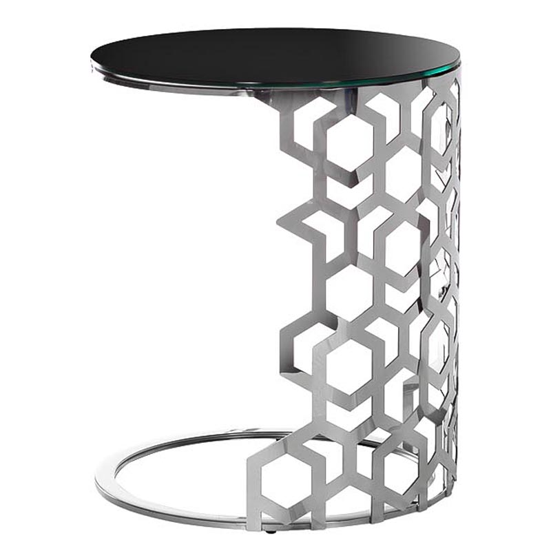 Приставной стол Yen Geometry Side Table silver 60 Серебряный в Воронеже | Loft Concept 